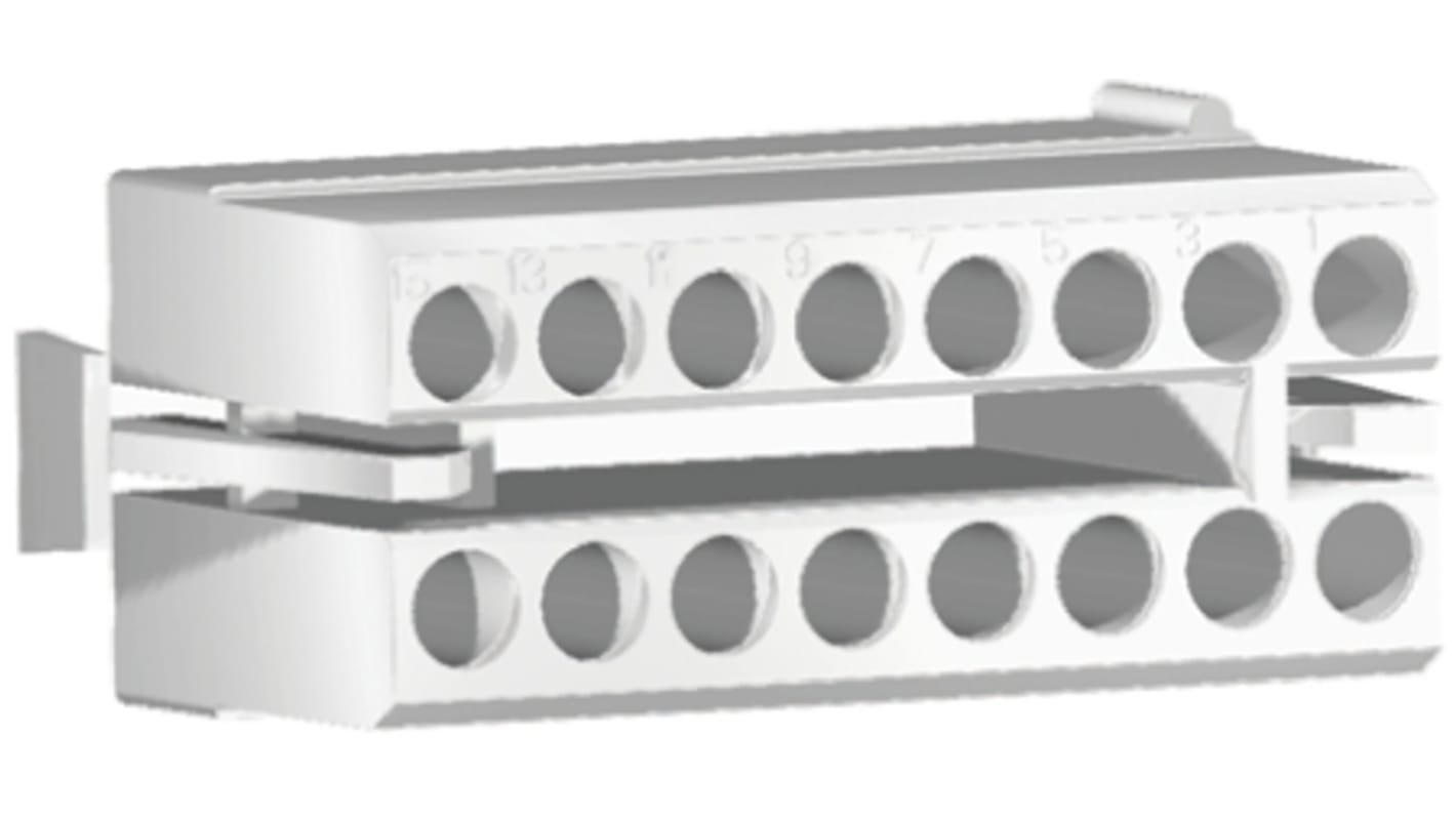 TE Connectivity, Commercial MATE-N-LOK Male Connector Housing, 4.95mm Pitch, 16 Way, 2 Row