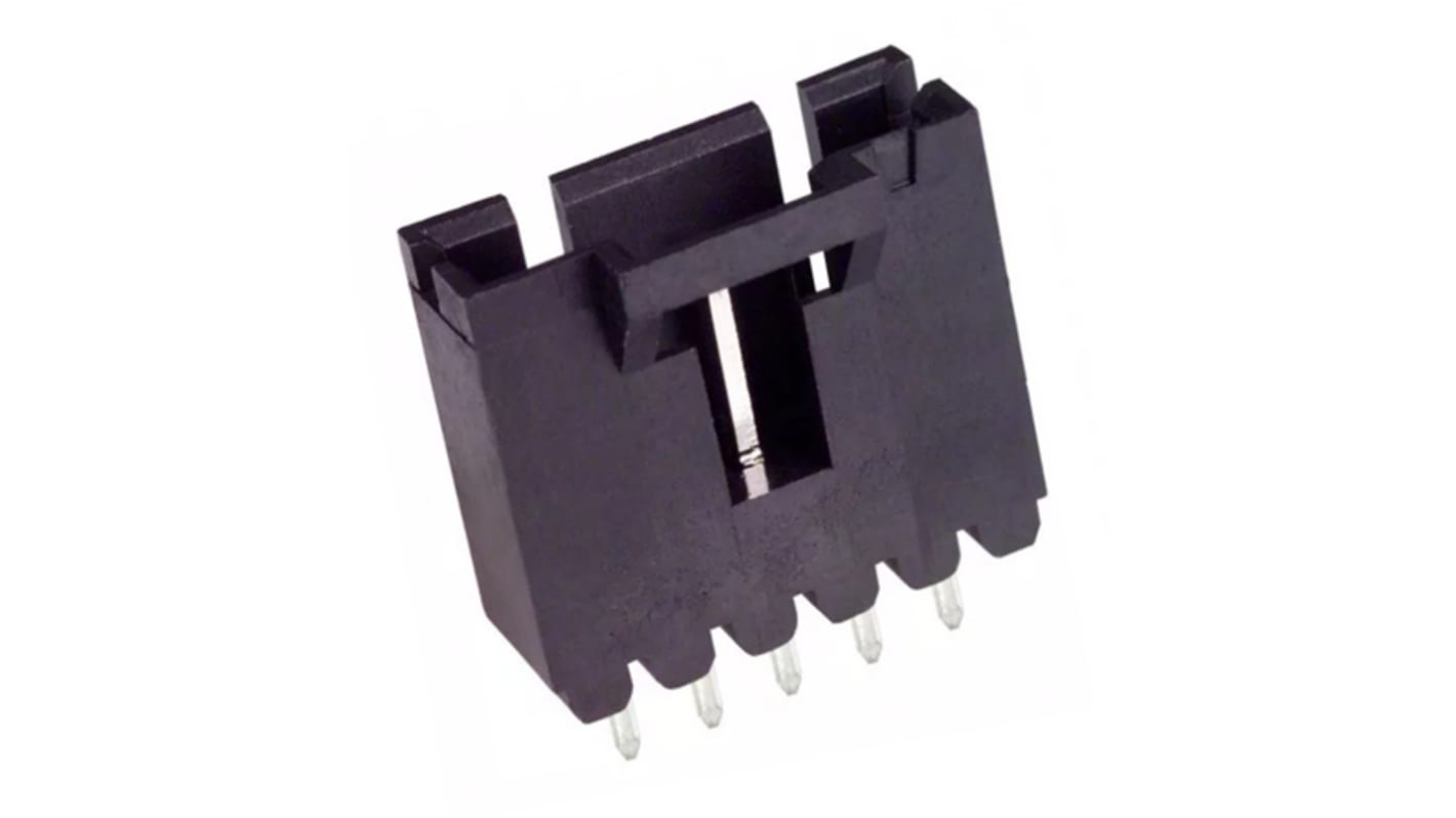 TE Connectivity AMPMODU MTE Series Straight Through Hole PCB Header, 5 Contact(s), 2.54mm Pitch, 1 Row(s), Shrouded