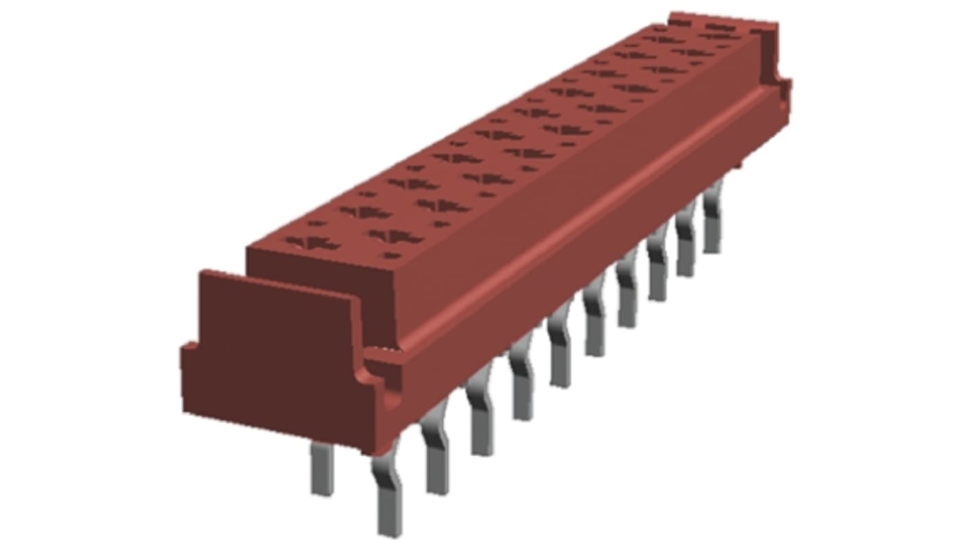 TE Connectivity PCB aljzat Micro-MaTch sorozatú 2.54mm 20 érintkezős, 2 soros , Egyenes, Átmenő furat, Anya a kártyán