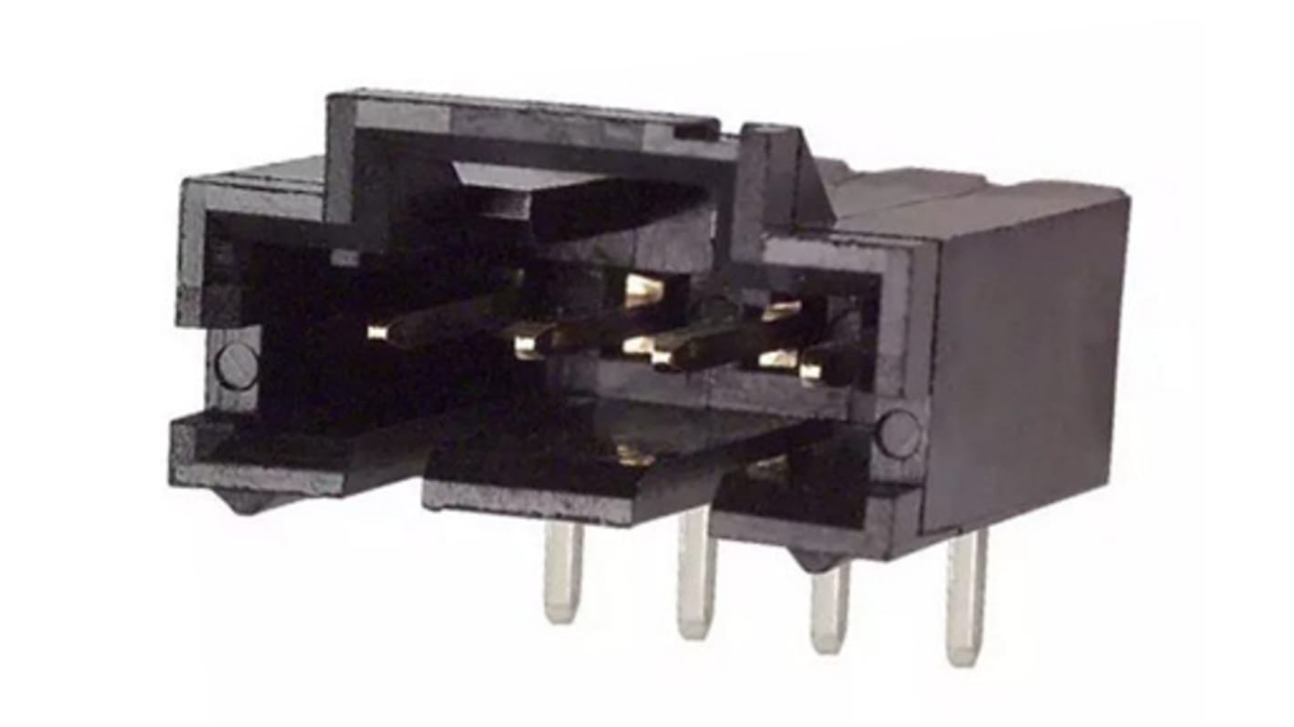 TE Connectivity AMPMODU MTE Series Right Angle Through Hole PCB Header, 4 Contact(s), 2.54mm Pitch, 1 Row(s), Shrouded