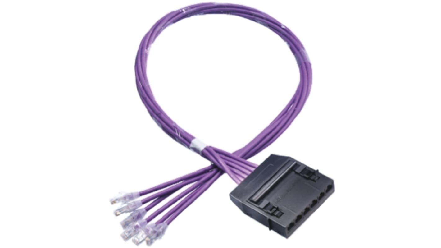 Cassette a conector macho HellermannTyton, Cat6, RJ45, 6 puertos, UTP