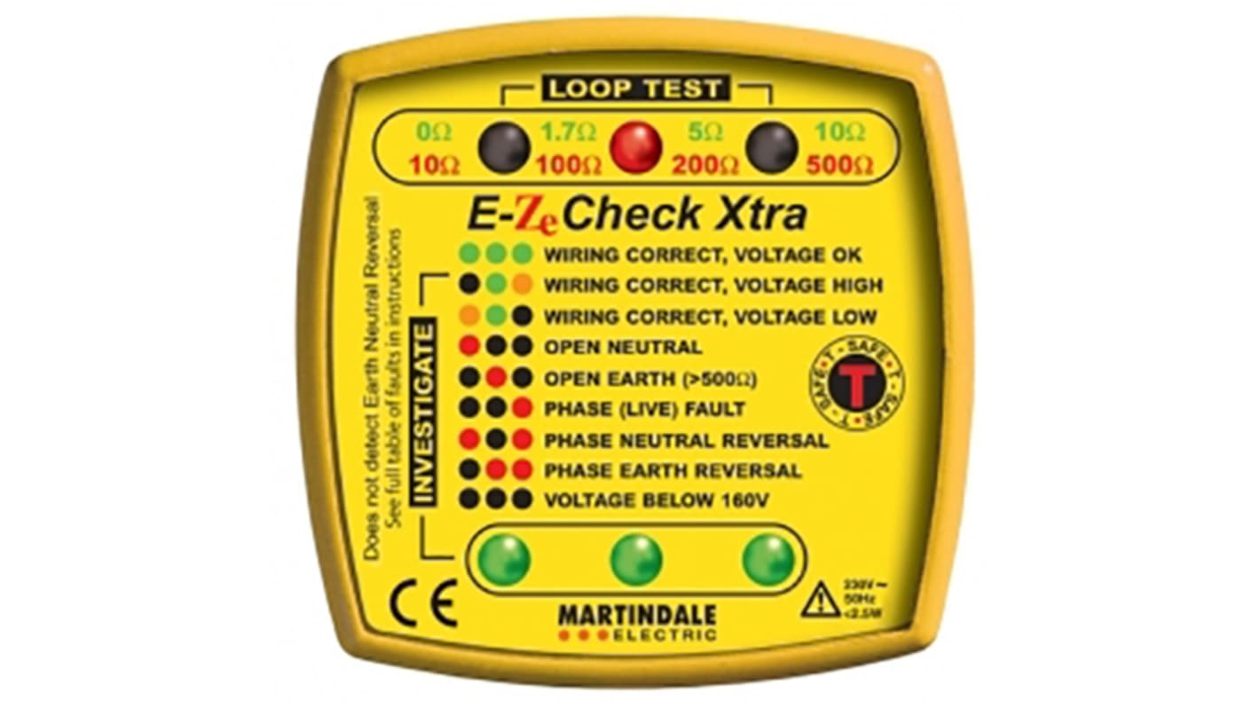 Martindale EZ150 LED Steckdosentester, 230V ac 3-Pin, 300V / 13A, CAT II