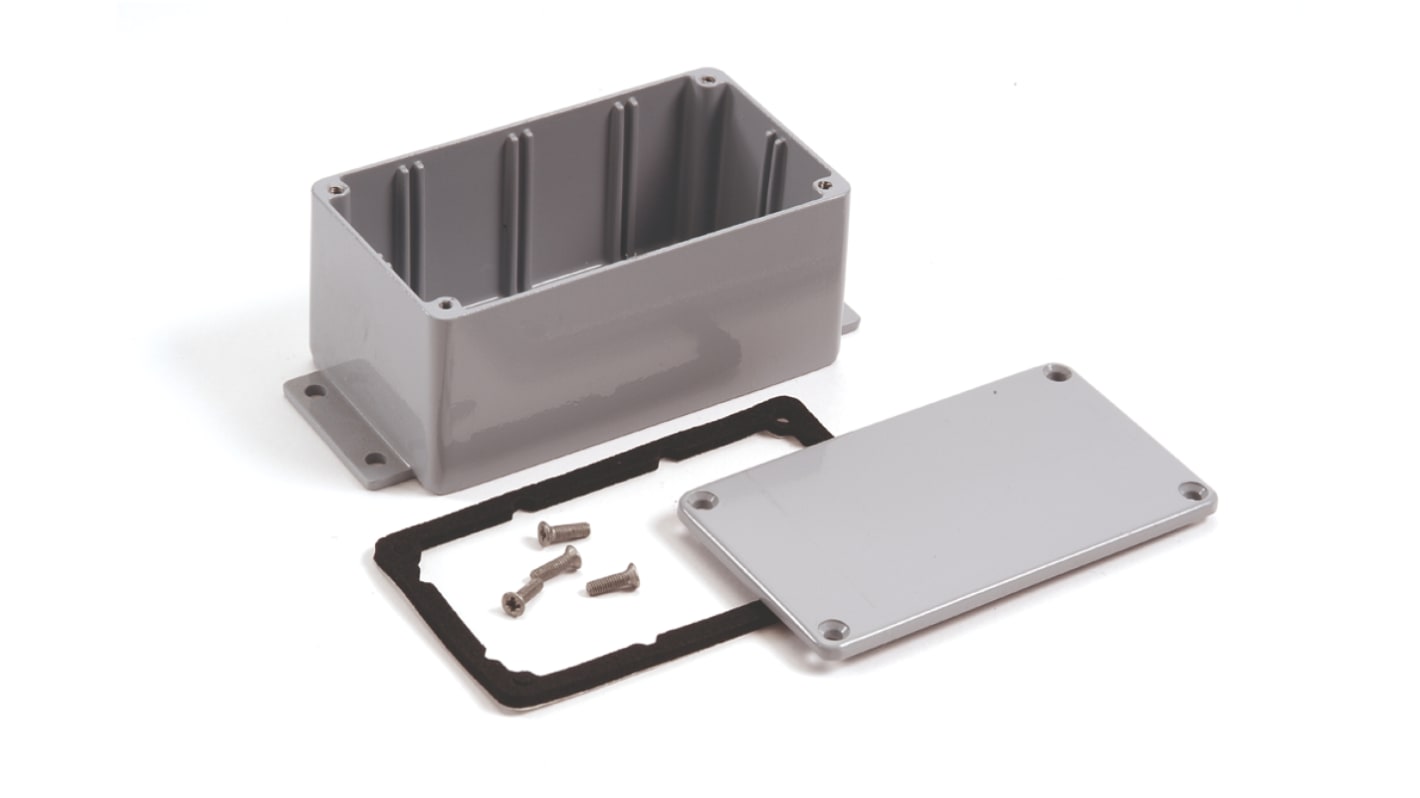 Deltron 484 Series Grey Die Cast Aluminium Enclosure, IP68, 202 x 120.8 x 55.9mm