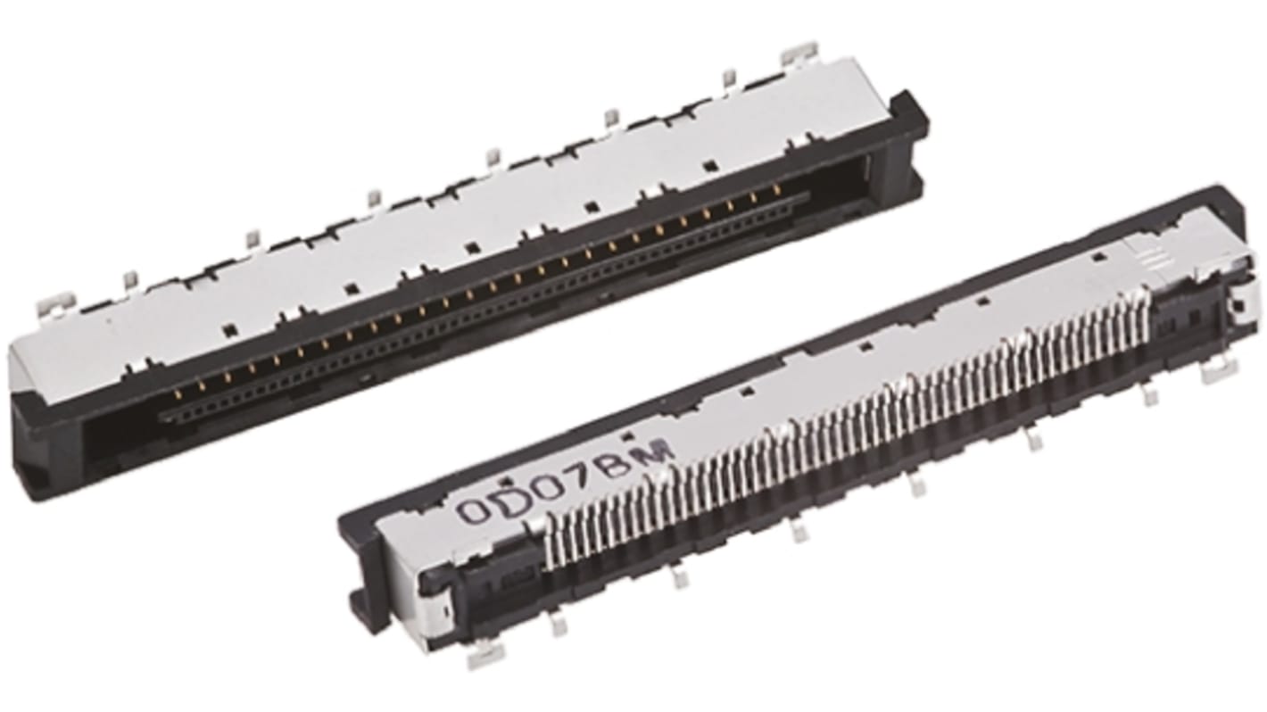 Hirose FX15 Series Straight Surface Mount PCB Socket, 41-Contact, 1-Row, 0.5mm Pitch, Solder Termination