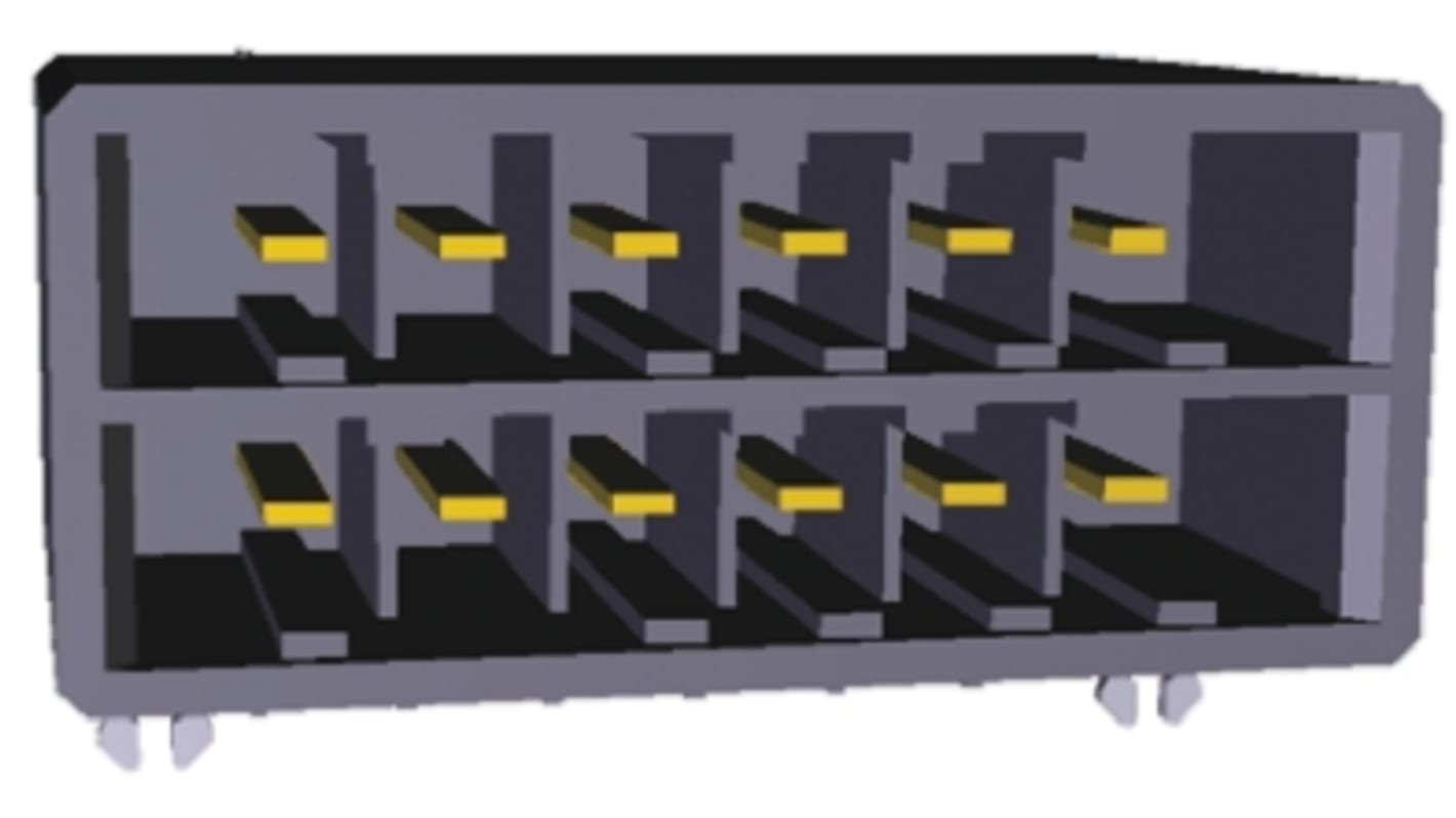 TE Connectivity Dynamic 3000 Series Straight Through Hole PCB Header, 12 Contact(s), 5.08mm Pitch, 2 Row(s), Shrouded