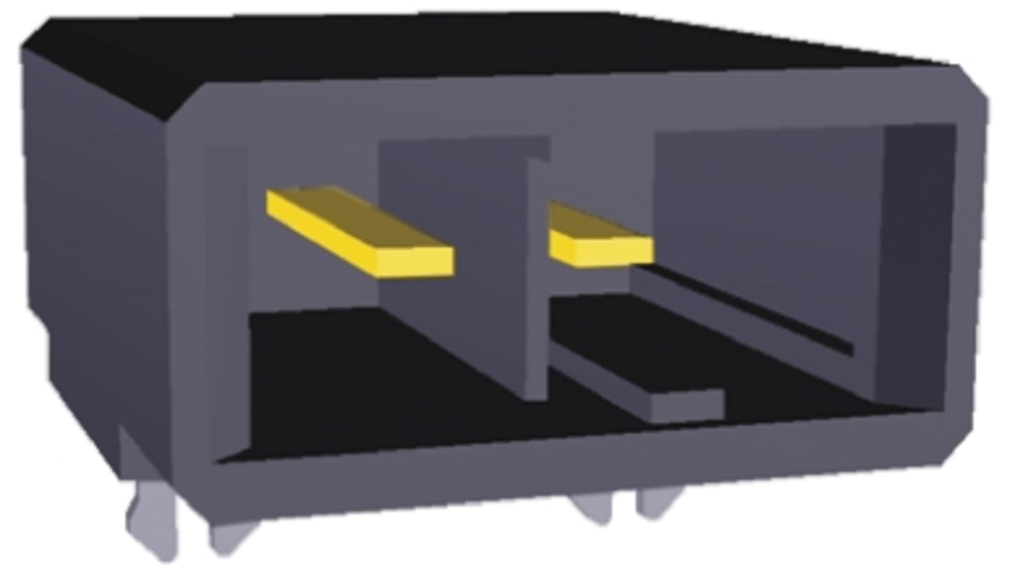 TE Connectivity Dynamic 3000 Series Right Angle Through Hole PCB Header, 2 Contact(s), 5.08mm Pitch, 1 Row(s), Shrouded