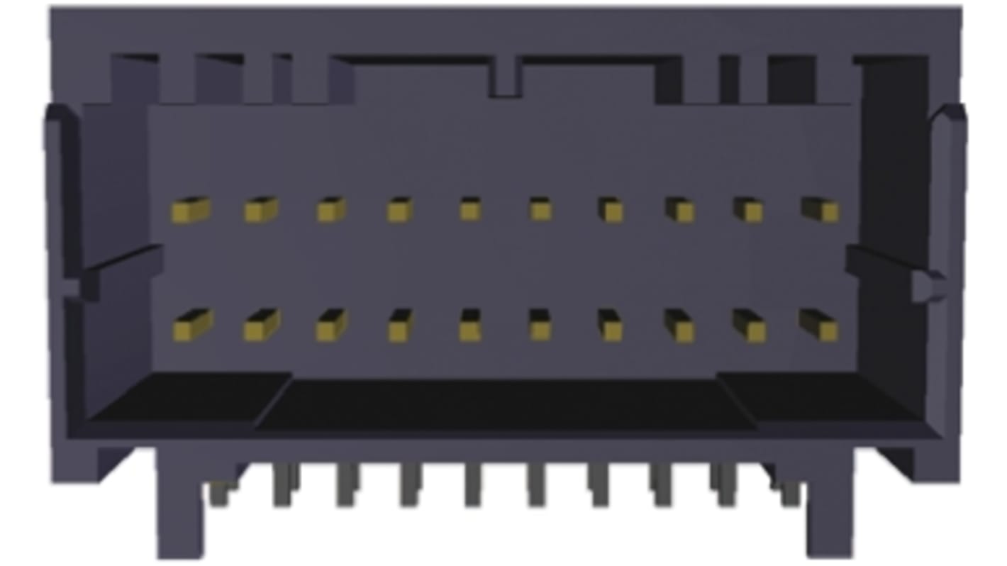 Conector macho para PCB Ángulo de 90° TE Connectivity serie Dynamic 1000 de 10 vías, 2 filas, paso 2.0mm, para soldar,