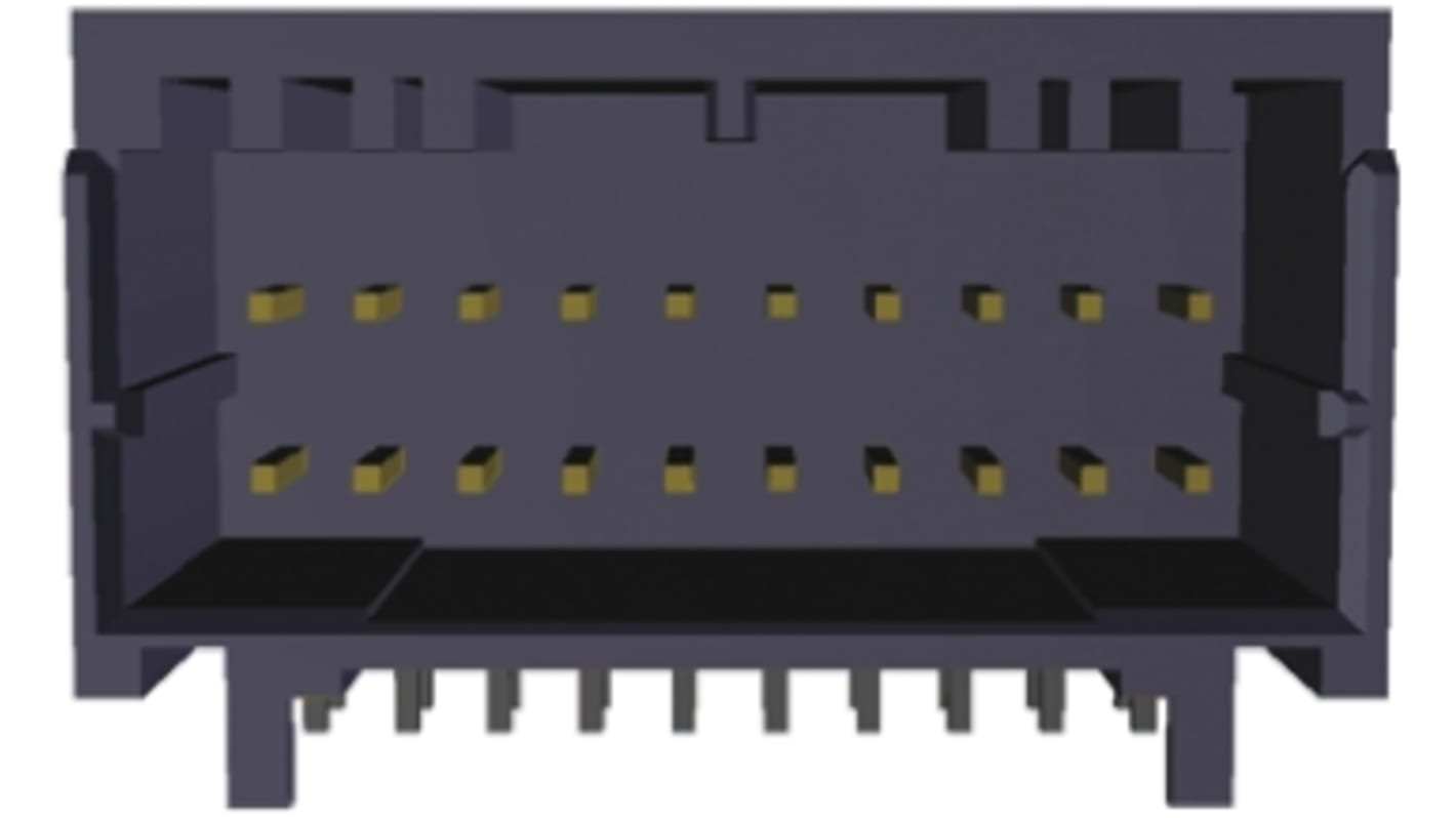 TE Connectivity Dynamic 1000 Series Right Angle Through Hole PCB Header, 10 Contact(s), 2.0mm Pitch, 2 Row(s), Shrouded