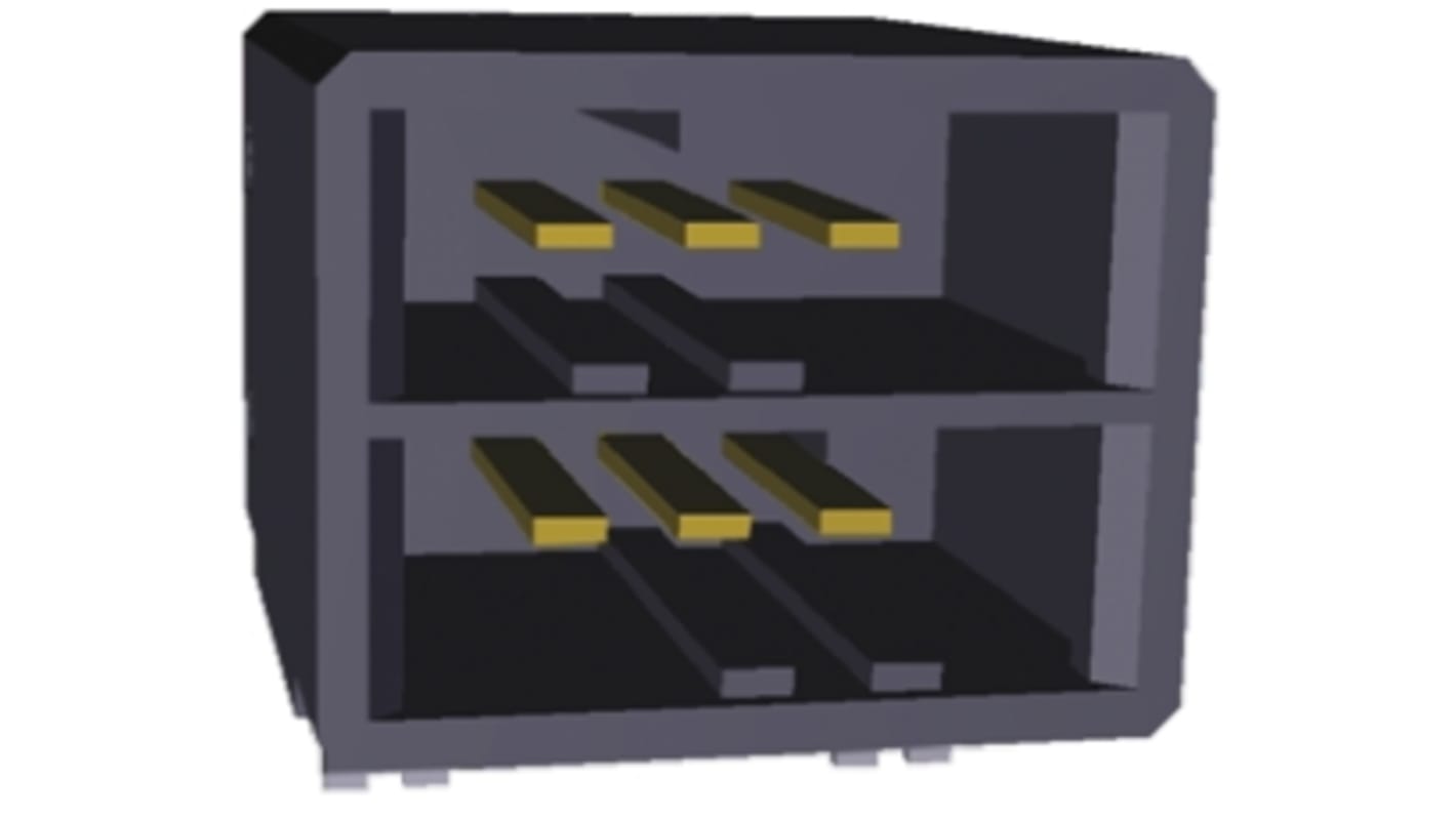 TE Connectivity Dynamic 3000 Series Right Angle Through Hole PCB Header, 6 Contact(s), 3.81mm Pitch, 2 Row(s), Shrouded