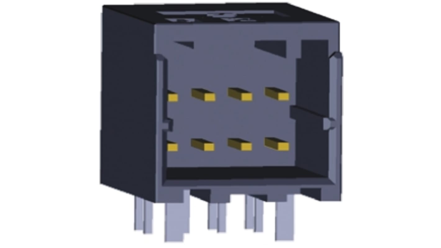 TE Connectivity Dynamic 1000 Leiterplatten-Stiftleiste gewinkelt, 8-polig / 2-reihig, Raster 2.5mm, Kabel-Platine,