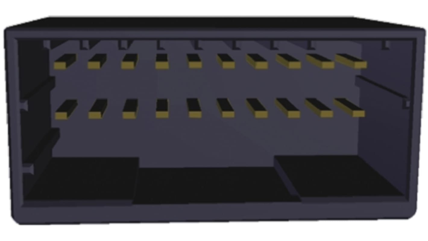 TE Connectivity Dynamic 2000 Series Straight Through Hole PCB Header, 20 Contact(s), 2.5mm Pitch, 2 Row(s), Shrouded