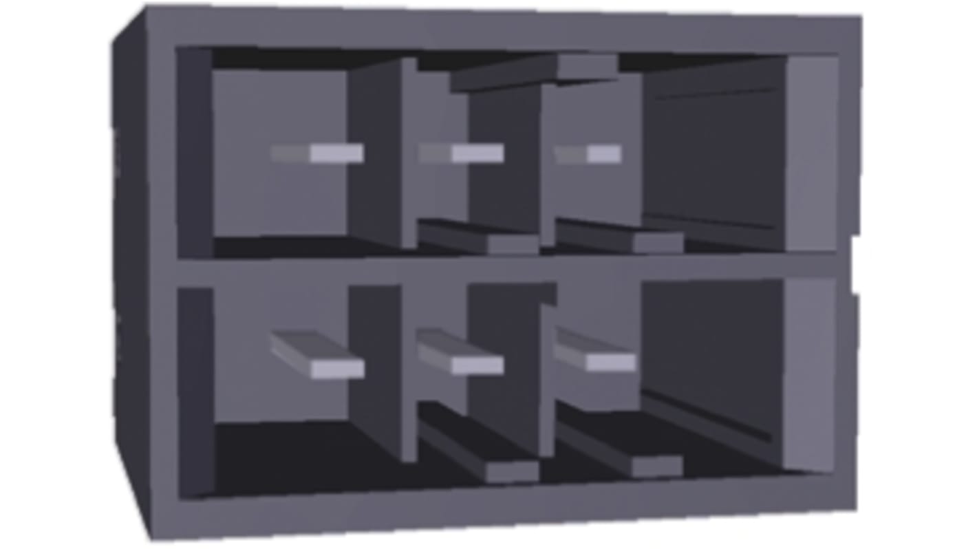 TE Connectivity Dynamic 3000 Series Straight Through Hole PCB Header, 6 Contact(s), 5.08mm Pitch, 2 Row(s), Shrouded