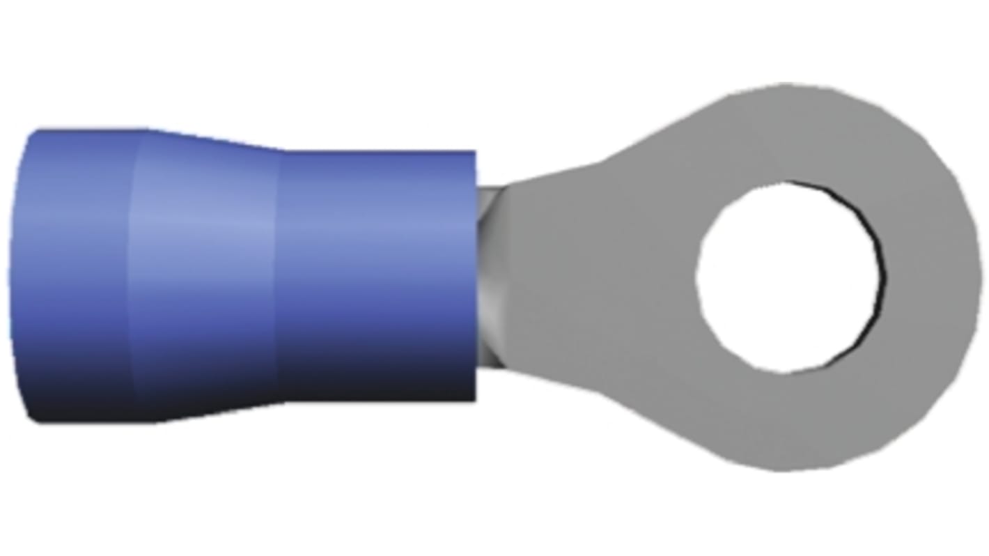 Terminale ad occhiello TE Connectivity Isolato, Ø perno M4, dimens. max filo 2.6mm², 14AWG, Blu