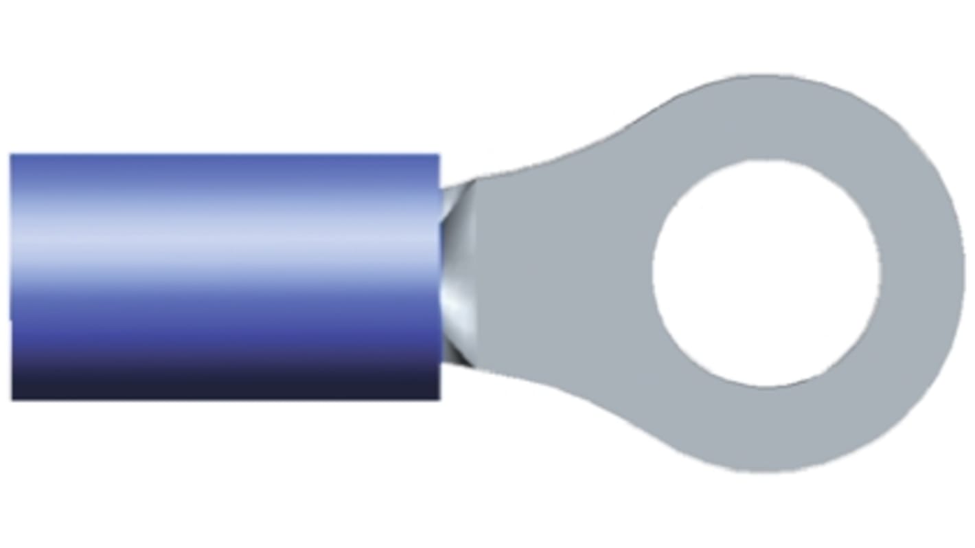 Cosses à œillet TE Connectivity, Isolée, Bleu, 2.6mm², M5 (#10), 8.71mm, série PLASTI-GRIP