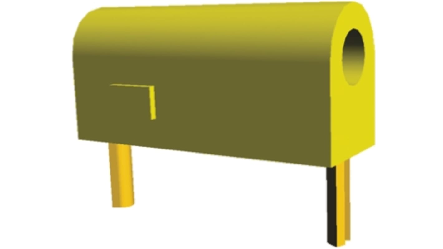 Banánková zásuvka, Žlutá, materiál kontaktu: Mosaz Zásuvka na banánky