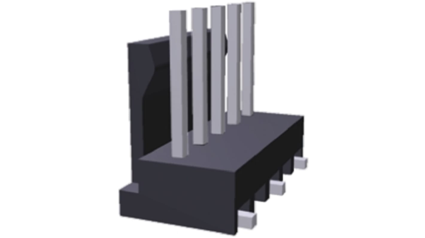 TE Connectivity MTA-100 Series Straight Surface Mount Pin Header, 5 Contact(s), 2.54mm Pitch, 1 Row(s), Unshrouded