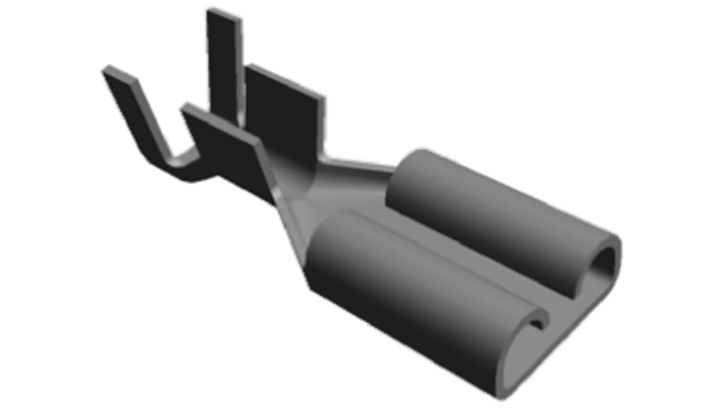 TE Connectivity FASTON .187 Uninsulated Female Spade Connector, Receptacle, 4.75 x 0.51mm Tab Size, 0.8mm² to 2mm²