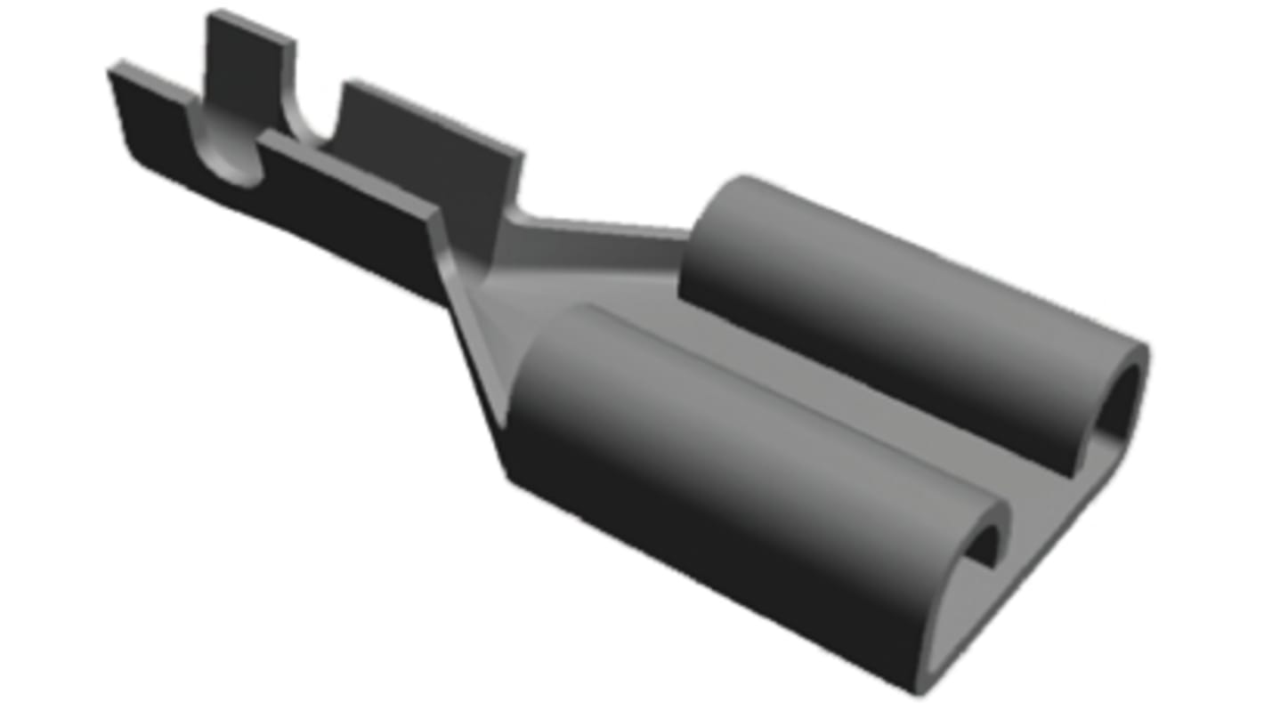 TE Connectivity FASTON .250 Uninsulated Female Spade Connector, Receptacle, 6.35 x 0.81mm Tab Size, 0.3mm² to 0.8mm²