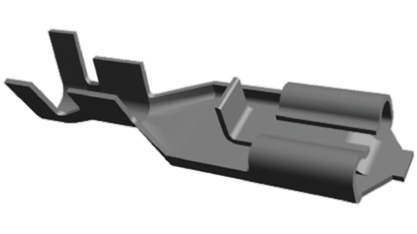 TE Connectivity Positive Lock .187 Mk II Uninsulated Female Spade Connector, Receptacle, 4.75 x 0.81mm Tab Size, 0.5mm²