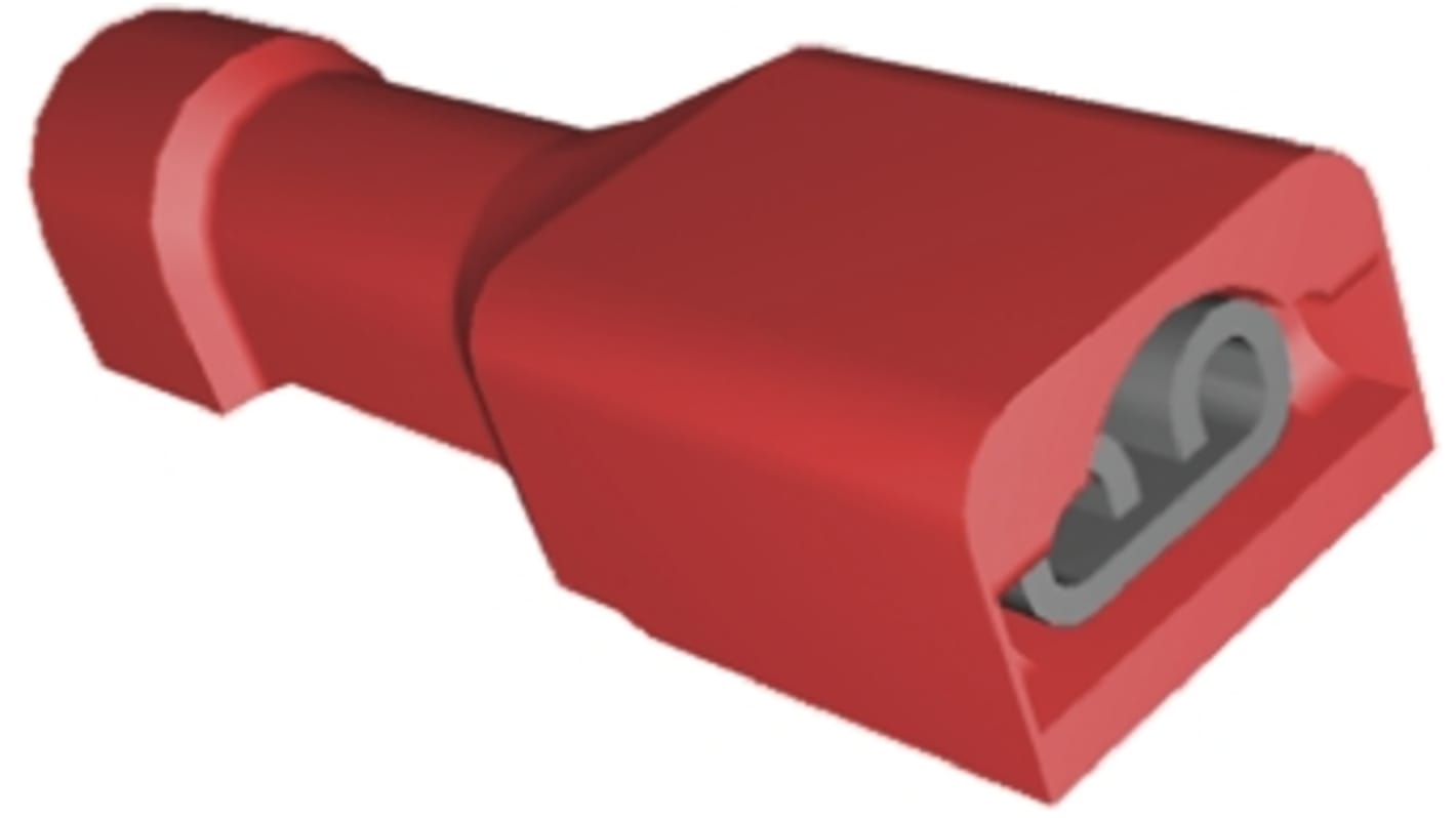 TE Connectivity Ultra-Fast Plus .110 Flachsteckhülse, Rot, Isoliert, 2.79 x 0.51mm, Buchse, 0.3mm² - 0.8mm², 22AWG min