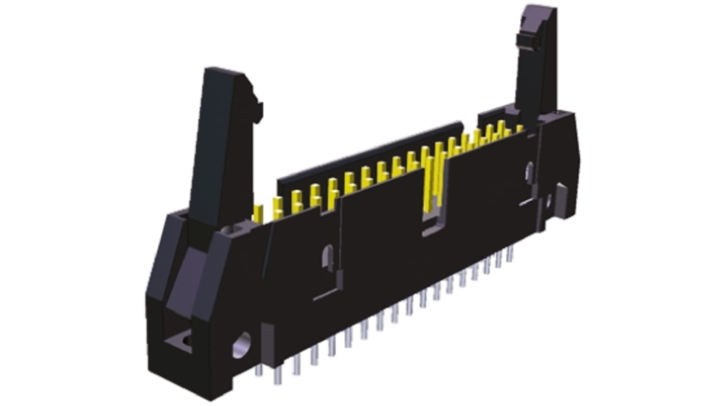 TE Connectivity AMP-LATCH Series Straight Through Hole PCB Header, 40 Contact(s), 2.54mm Pitch, 2 Row(s), Shrouded