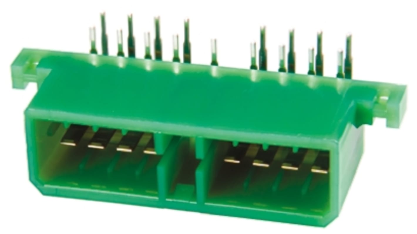 TE Connectivity Multi-Interlock Series Right Angle Through Hole Mount PCB Socket, 17-Contact, 2-Row, Solder Termination