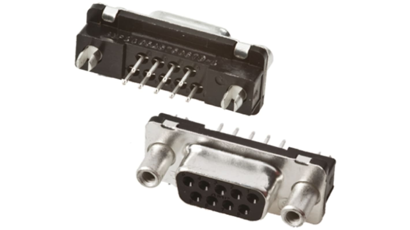 Conector D-sub TE Connectivity, Serie Amplimite HD-20, paso 2.74mm, Recto, Montaje en orificio pasante, Hembra,