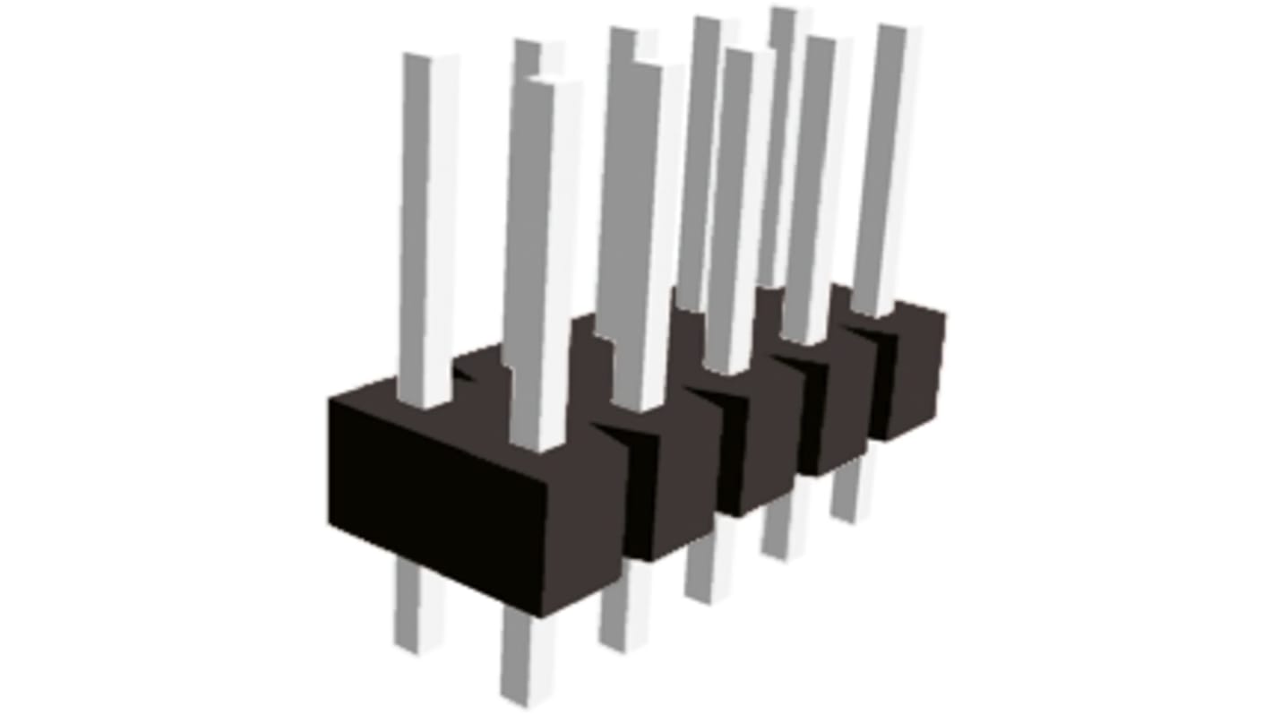 TE Connectivity AMPMODU Series Straight Through Hole PCB Header, 10 Contact(s), 2.54mm Pitch, 2 Row(s)