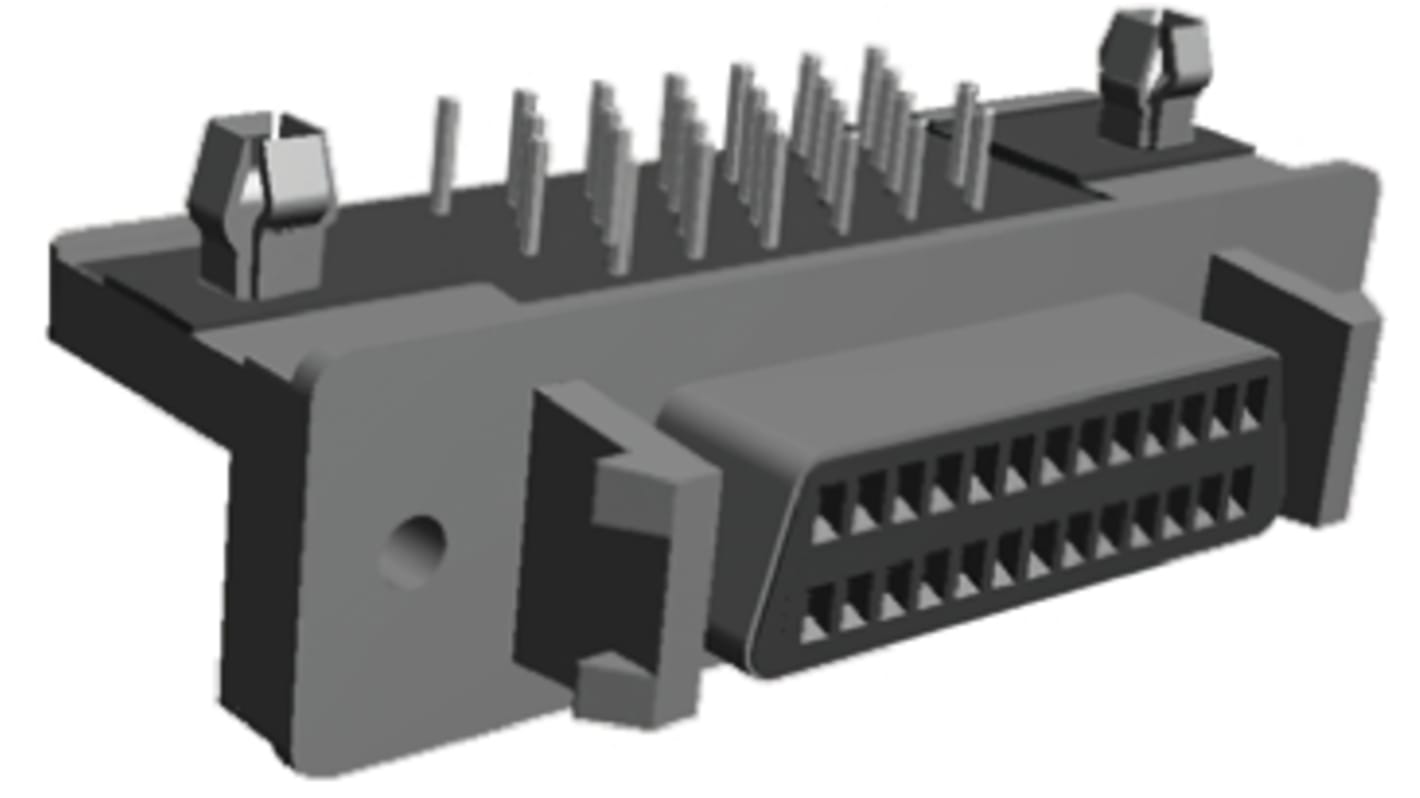 Conector D-sub PCB TE Connectivity, Serie Amplimite .050 III, paso 2.54mm, Ángulo de 90° , Orificio Pasante, Hembra, 30