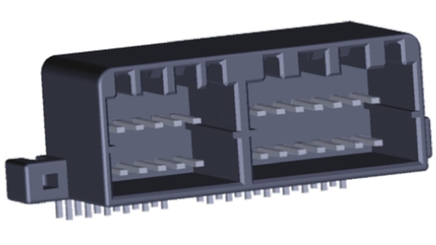 TE Connectivity MULTILOCK 040 II Steckverbindergehäuse Buchse 2.5mm, 28-polig / 2-reihig gewinkelt, Kabelmontage für