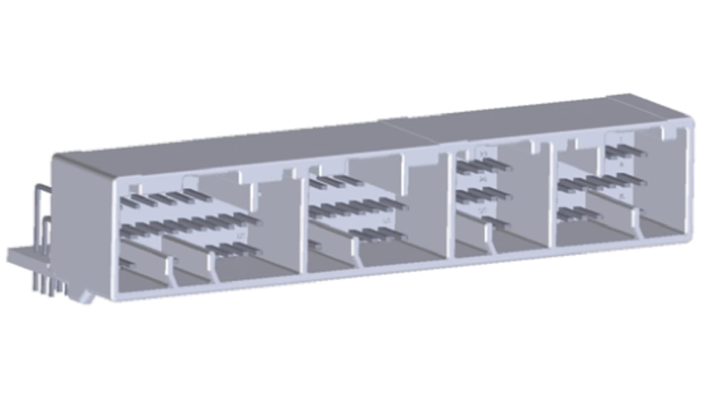 TE Connectivity MULTILOCK 040 III Series Right Angle Through Hole Mount PCB Socket, 94-Contact, 2-Row, Solder