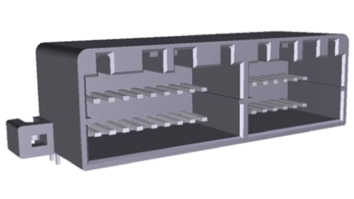 TE Connectivity MULTILOCK 040 II Series Right Angle Through Hole Mount PCB Socket, 36-Contact, 2-Row, 2.5mm Pitch,