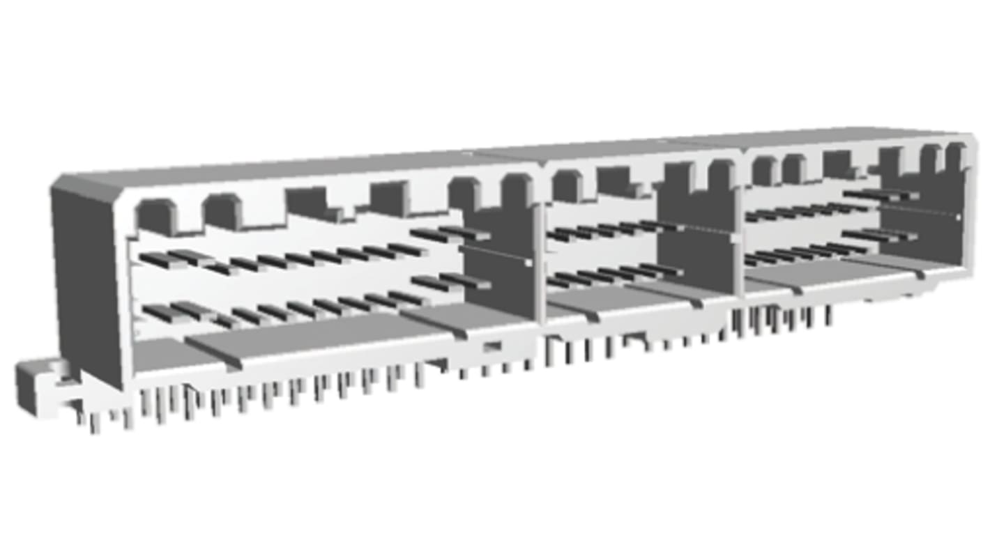 TE Connectivity MULTILOCK 040/070 Steckverbindergehäuse Buchse 3mm, 64-polig / 2-reihig gewinkelt, THT für