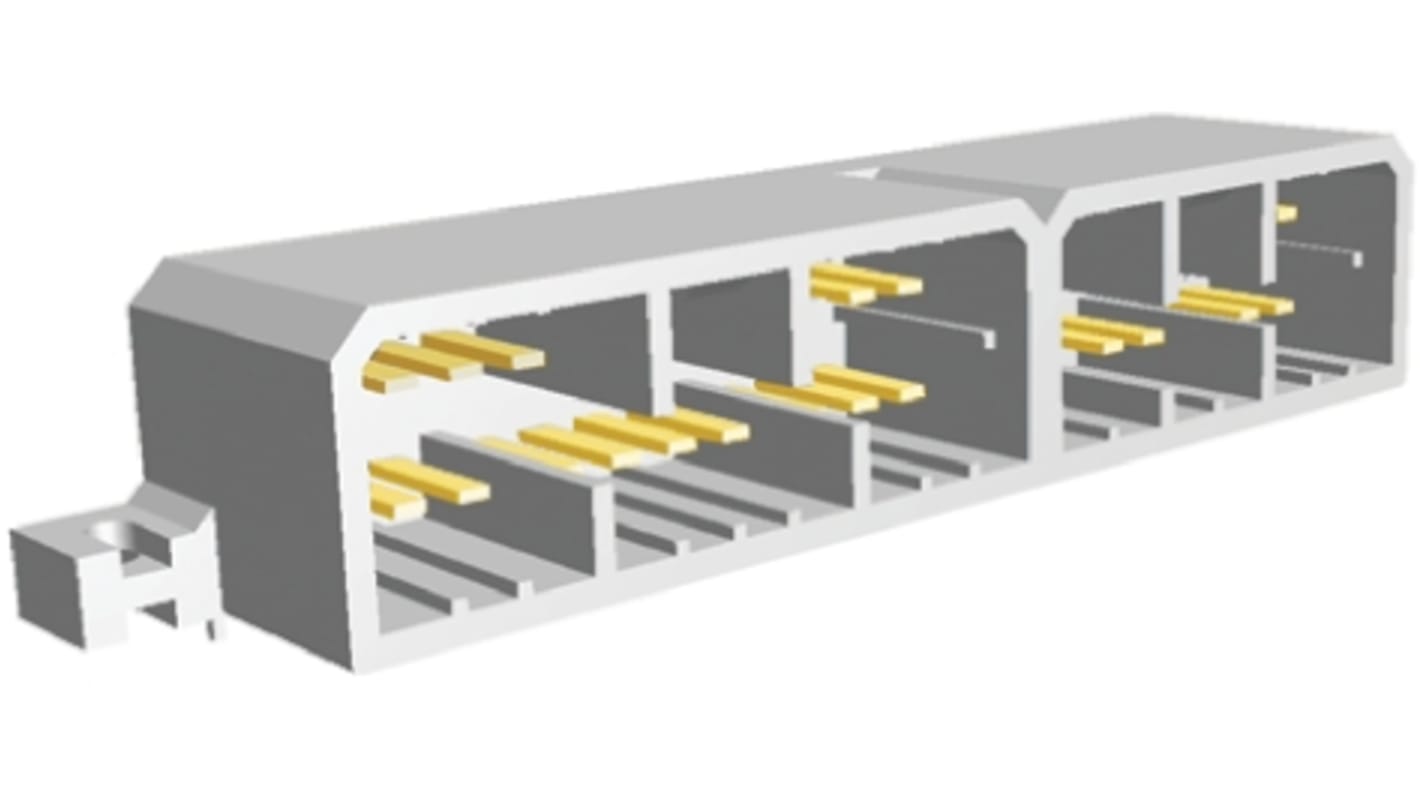 TE Connectivity MULTILOCK 070 Series Right Angle Through Hole Mount PCB Socket, 30-Contact, 2-Row, Solder Termination