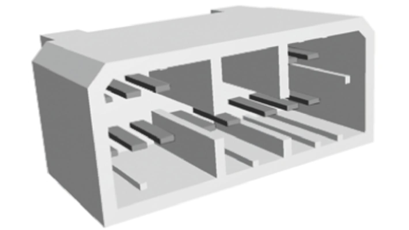 TE Connectivity MULTILOCK 070 Series Right Angle Through Hole Mount PCB Socket, 14-Contact, 2-Row, Solder Termination