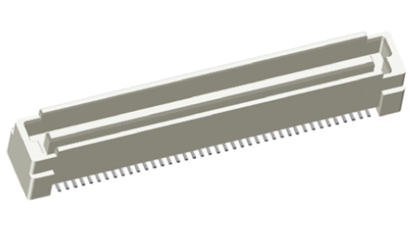 TE Connectivity Free Height Series Straight Surface Mount PCB Header, 80 Contact(s), 0.5mm Pitch, 2 Row(s), Shrouded