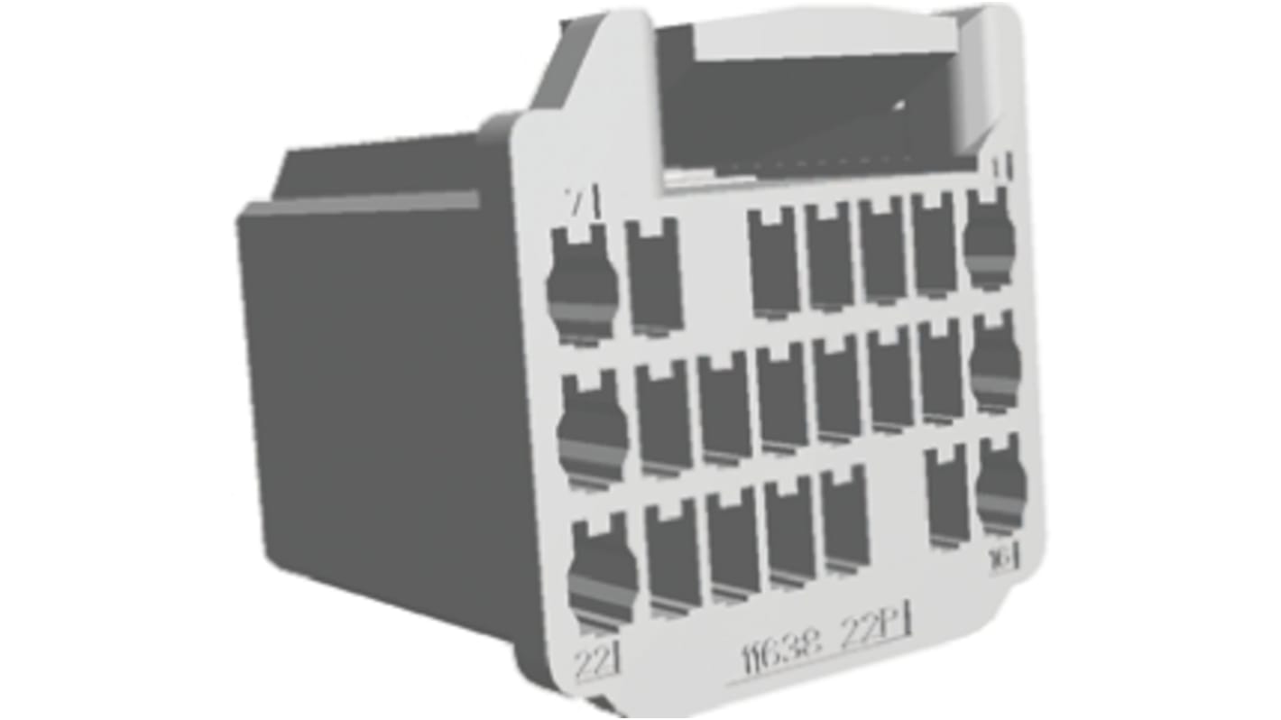 Boitier de connecteur, 22 contacts sur 3 rangs, pas 2.5mm, Droit, Montage sur câble, série MULTILOCK 040