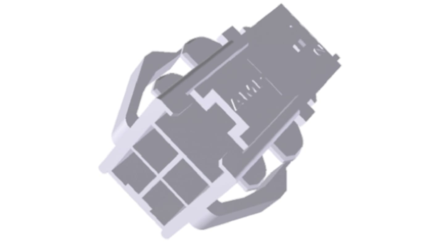 TE Connectivity, Power Double Lock Female Connector Housing, 3.96mm Pitch, 4 Way, 2 Row