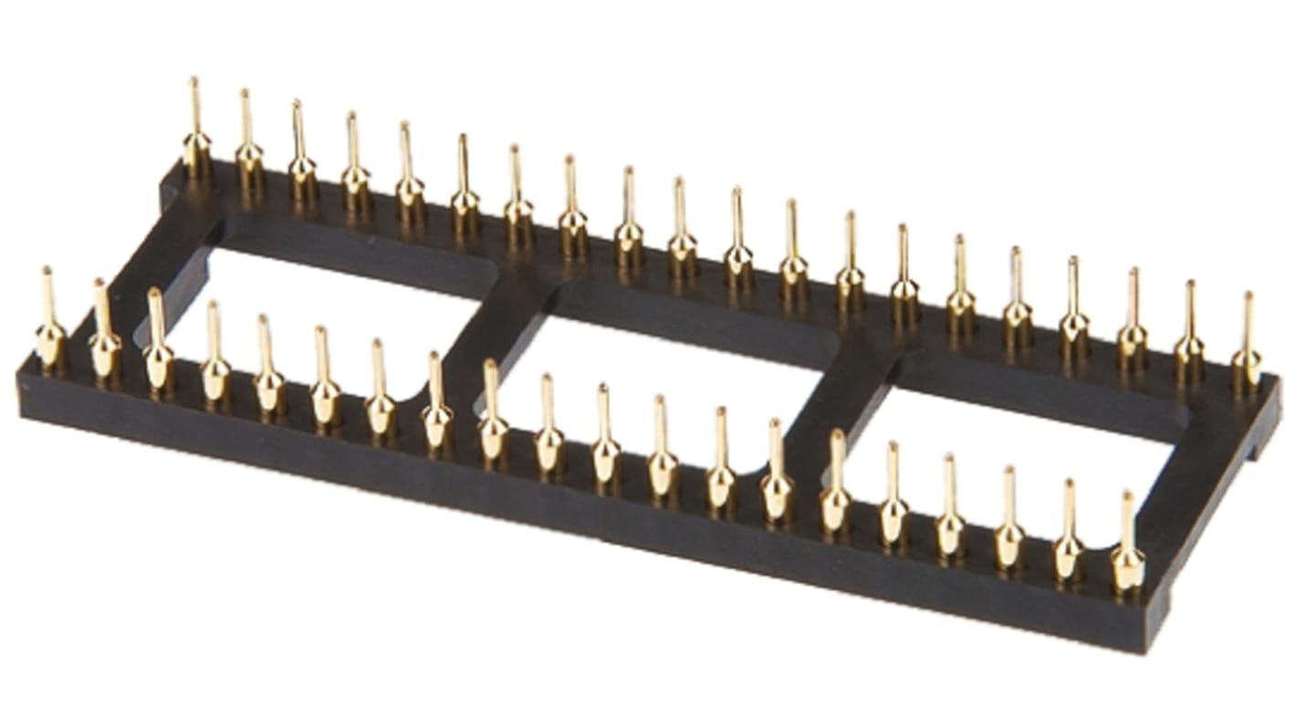 TE Connectivity 2.54mm Pitch Vertical 40 Way, Through Hole Turned Pin Open Frame IC Dip Socket, 3A