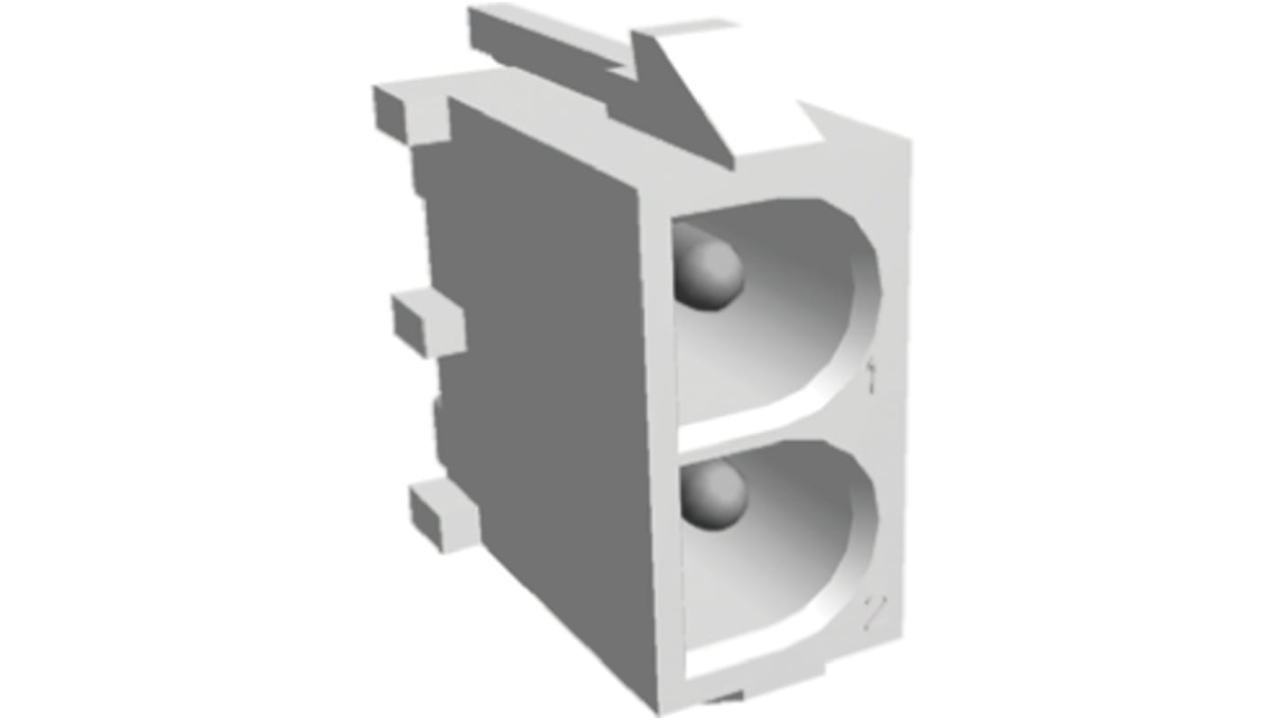 Conector macho para PCB TE Connectivity serie MATE-N-LOK II de 2 vías, 1 fila, paso 6.35mm, para soldar, Orificio