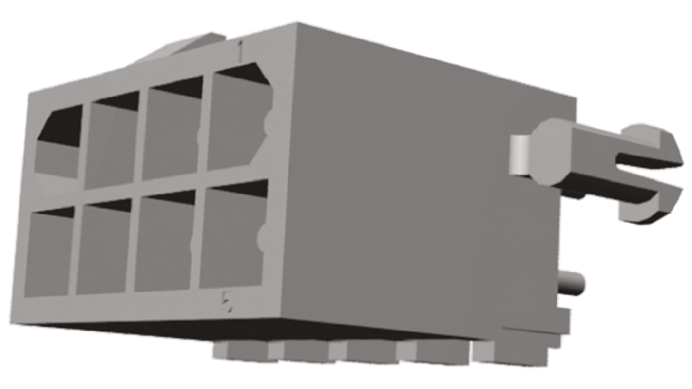 TE Connectivity Mini-Universal MATE-N-LOK Series Straight Through Hole PCB Header, 8 Contact(s), 4.14mm Pitch, 2