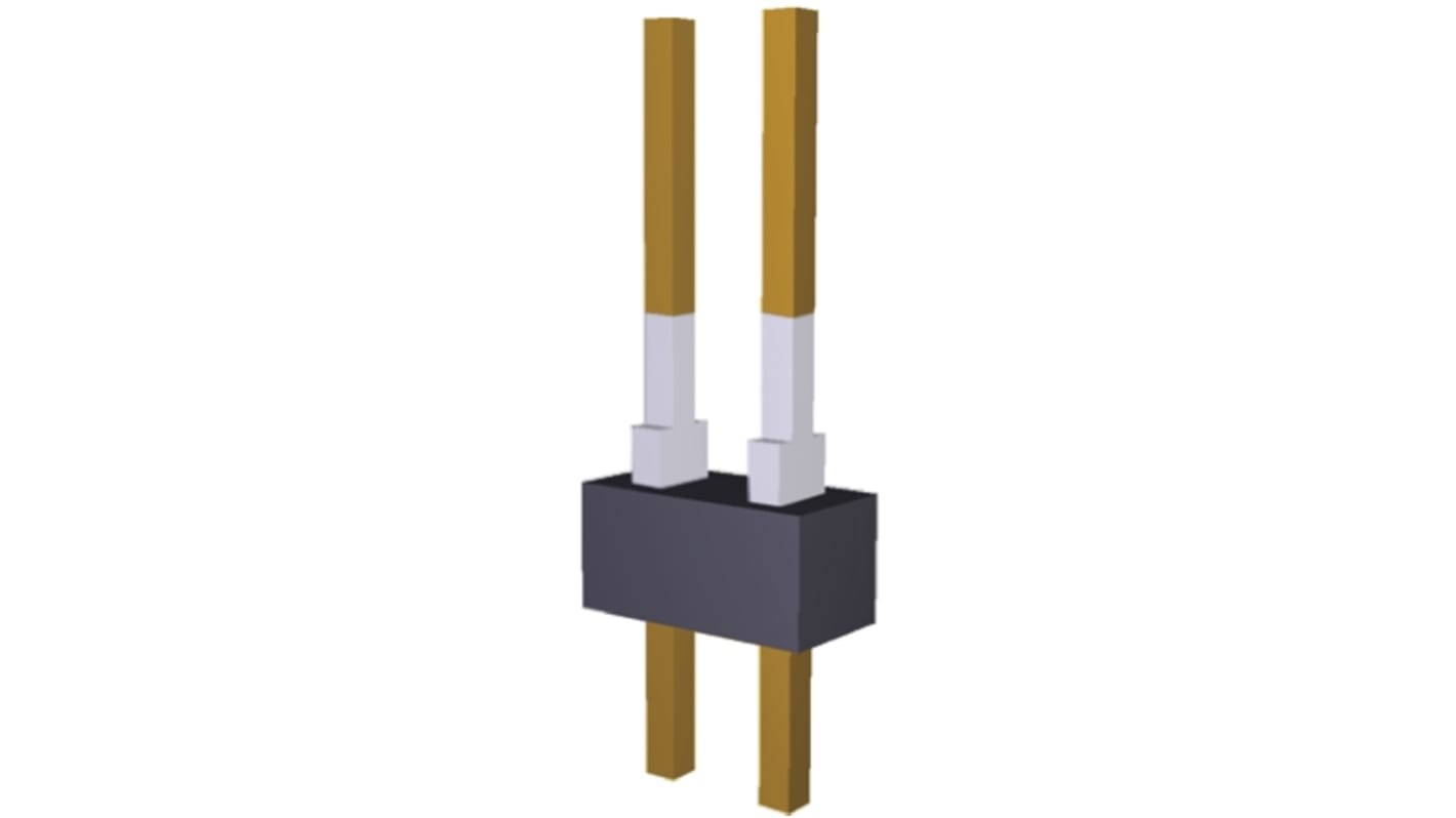 TE Connectivity AMPMODU MOD II Series Straight Through Hole PCB Header, 2 Contact(s), 2.54mm Pitch, 1 Row(s), Unshrouded