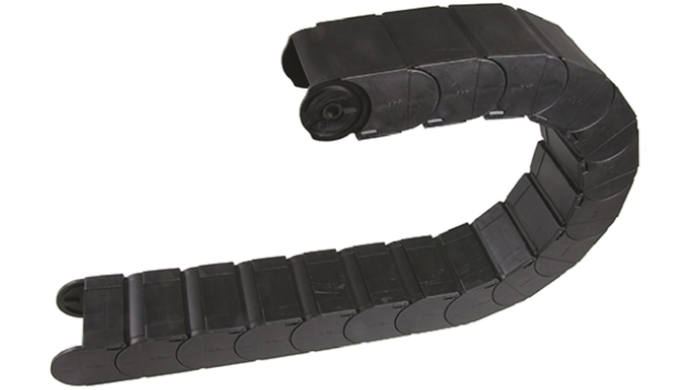 Igus 167, e-chain Black Cable Chain - Flexible Slot, W75 mm x D50mm, L1m, 150 mm Min. Bend Radius, Igumid G