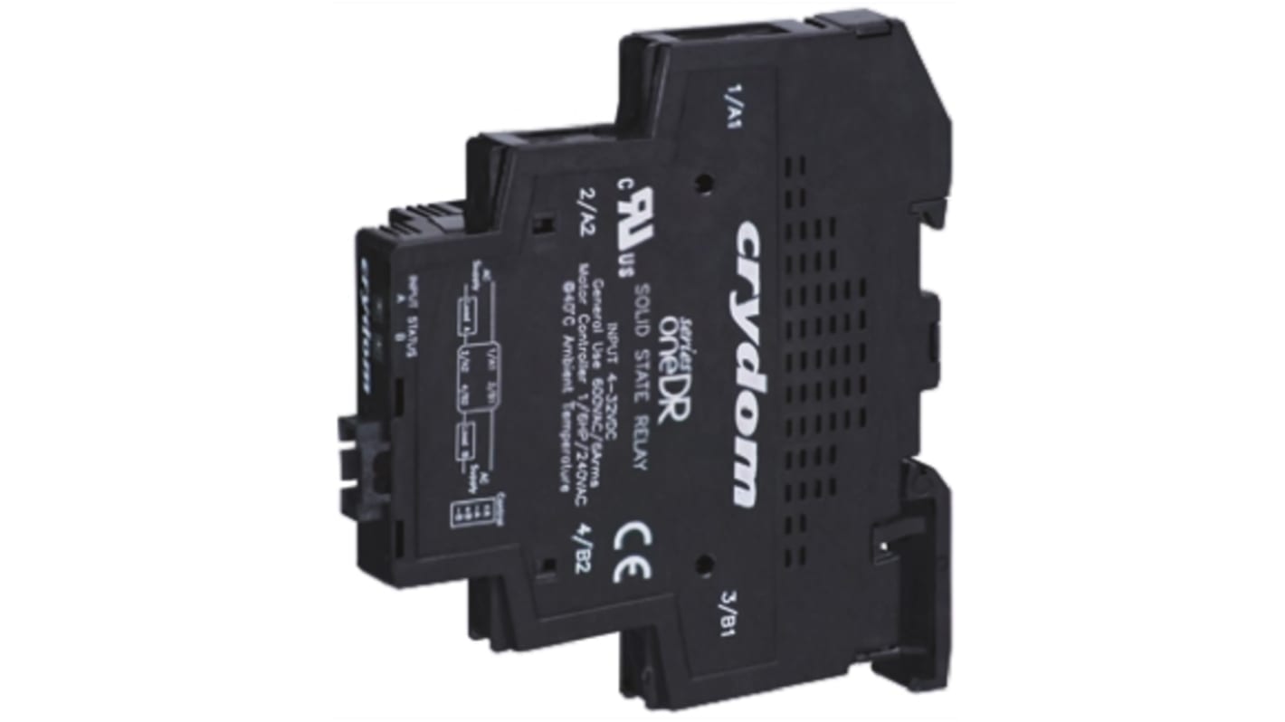 Sensata / Crydom Solid State Relay, 6 A rms Load, DIN Rail Mount, 600 V rms Load, 32 V dc Control