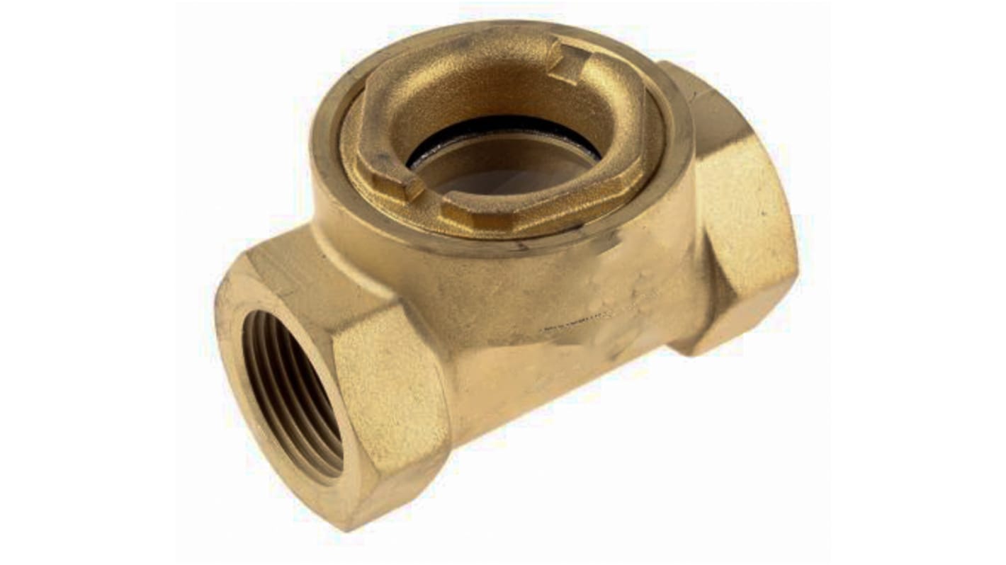 RS PRO Brass Sight Glass Non Return Valve, BSP 1in, 12 bar