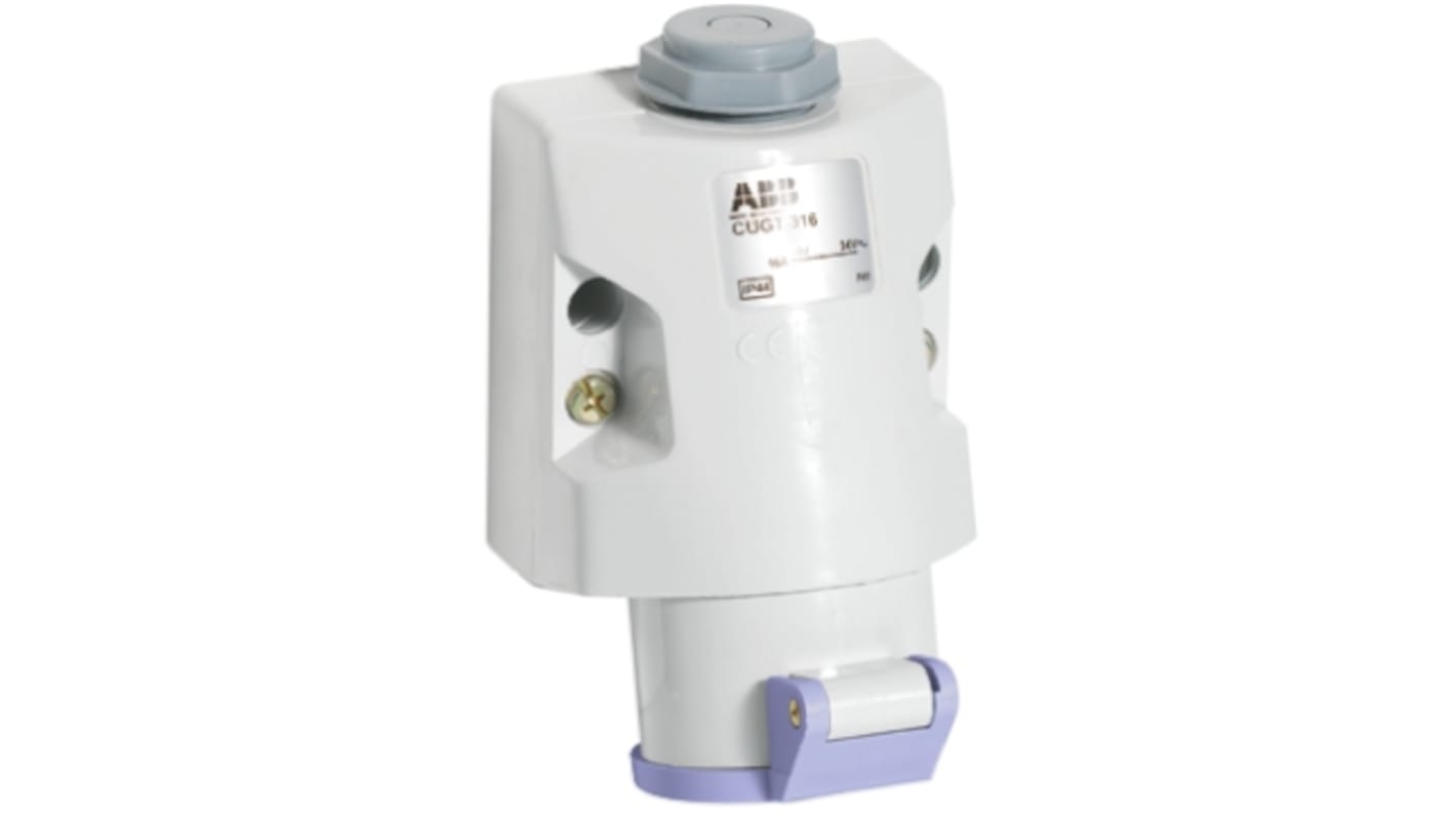 ABB, Easy & Safe IP44 Purple Surface Mount 3P Industrial Power Socket, Rated At 16A, 20 → 25 V