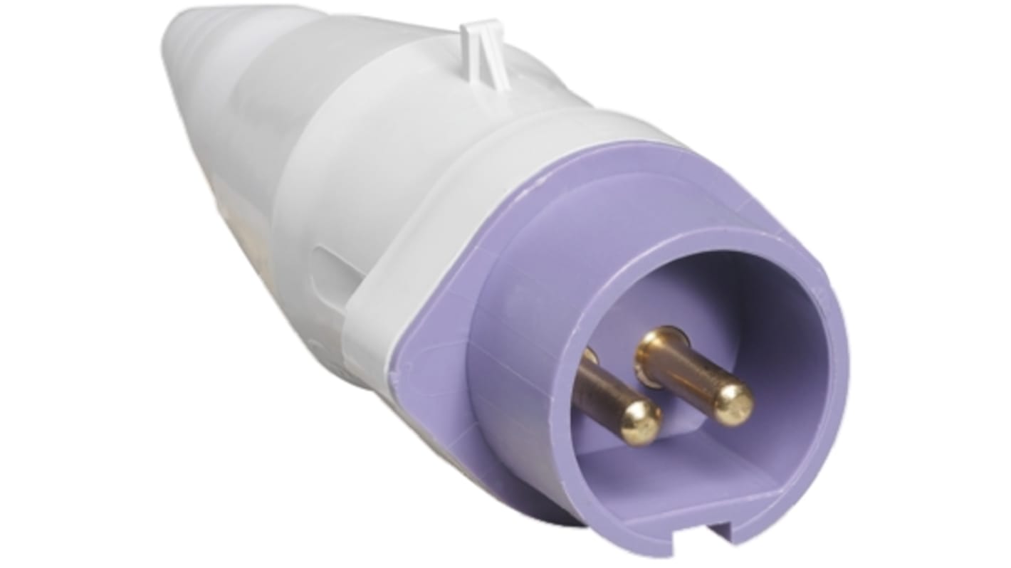 ABB, Easy & Safe IP44 Purple Cable Mount 2P Industrial Power Plug, Rated At 16A, 20 → 25 V