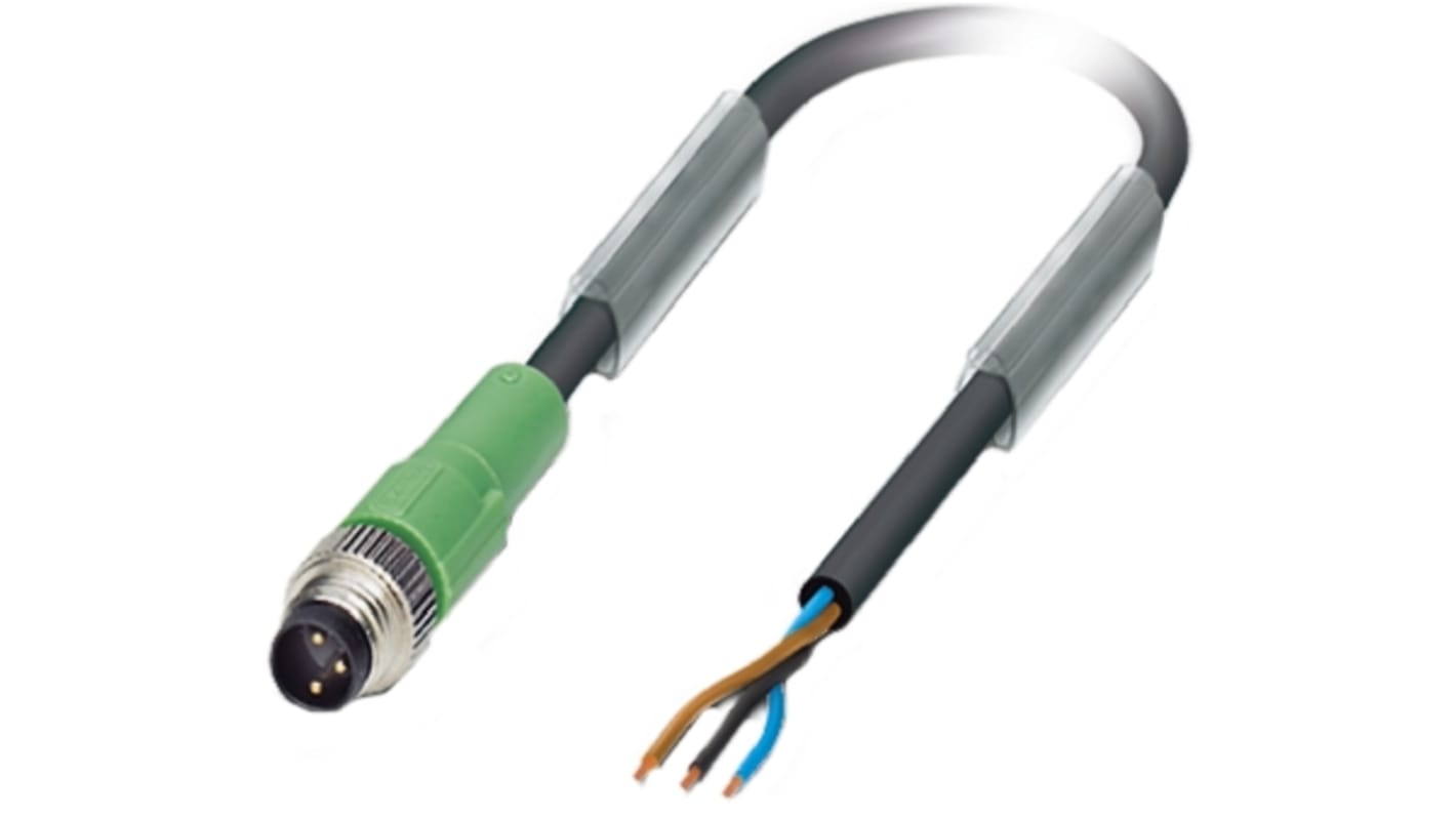 Cable de conexión Phoenix Contact, con. A M8 Macho, 3 polos, long. 10m, 60 V, 4 A, IP65, IP68, IP69K