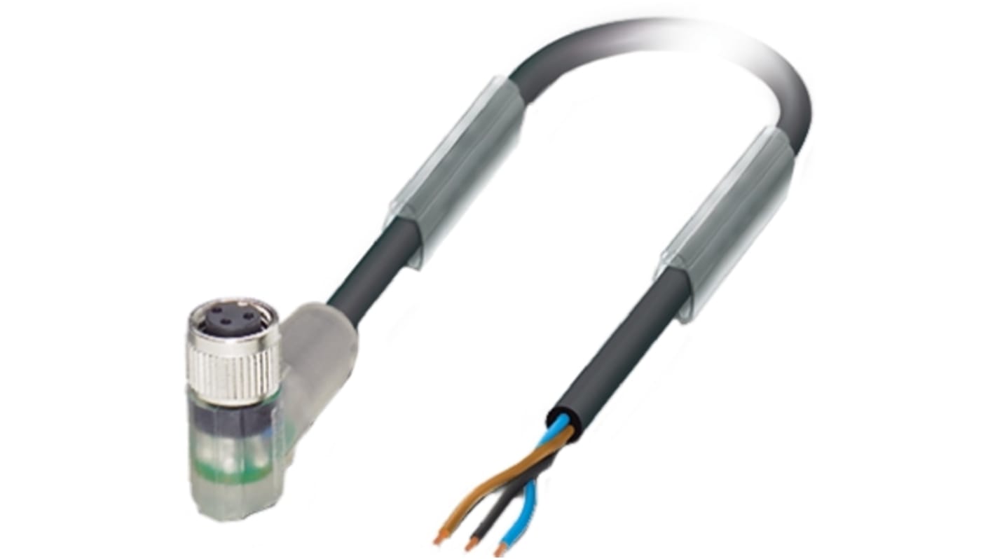 Cable de conexión Phoenix Contact, con. A M8 Hembra, 3 polos, long. 10m, 24 V, 4 A, IP65, IP68, IP69K