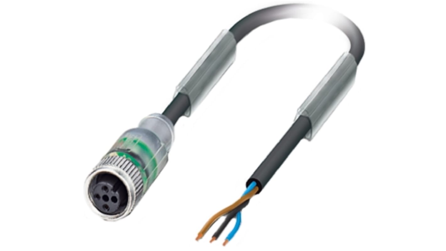 Phoenix Contact Female 3 way M12 to Sensor Actuator Cable, 10m
